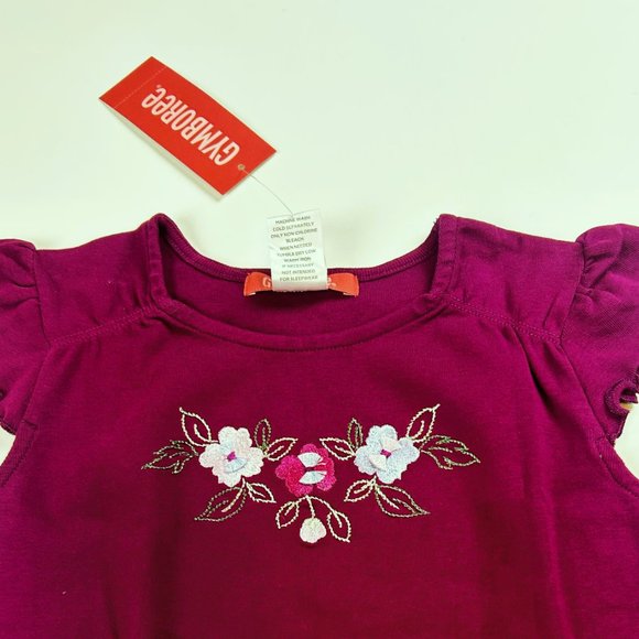 NWT Gymboree Girl Floral Print Bike Short & Short Sleeve Flower A-Line Top 3 - Picture 4 of 6